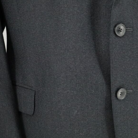 Joseph Abboud Sport Coat Mens 48R Black Micro Stripe Wool Tweed Jacket Lined - Picture 11 of 16